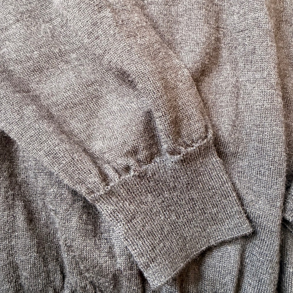 Merino Wool Made in Italy Mens Sweater (XL) Extra Fine Knit Gray Mens Layering - Picture 3 of 12